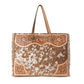 Myra Cartwright Hand-Tooled Bag in Tan & White