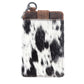 Myra Roper Card Holder for Women in black with hair-on detail
