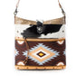 Myra Wovenstone Western shoulder Bag for Women in rust with Aztec detail