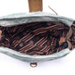 Myra Sagefield Cotton & Leather Shoulder Bag in Mint Brown