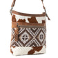 Myra Diamondback Trail Western Shoulder Bag for Women in Brown with Rug details