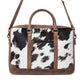 Myra Ironpeak Hairon Leather Laptop Bag in Coal Snow