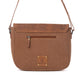Myra Honey Field Hairon Leather Messenger Bag in Sable Mist