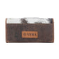 Myra Rustwood Concho Leather Women’s Wallet in Charcoal Cream