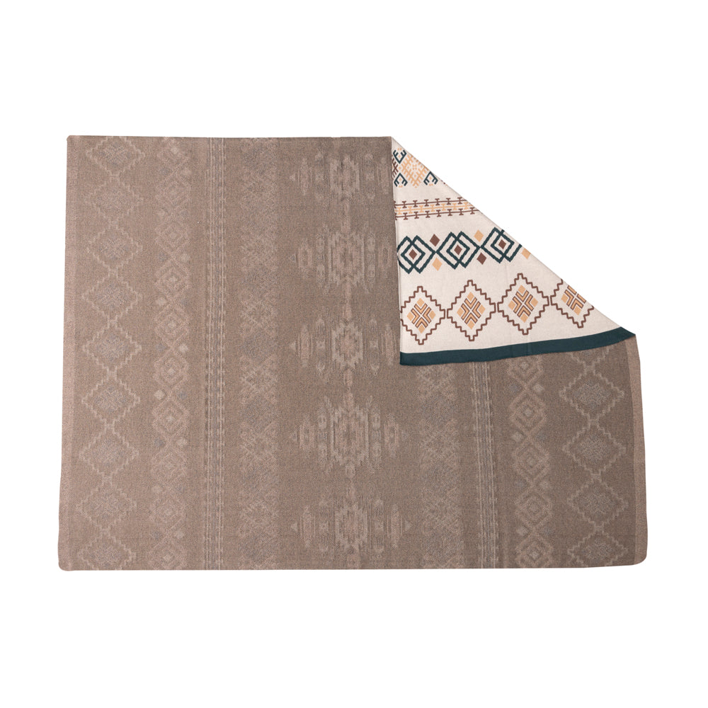 Myra Canyon Knit Cotton Throw in Sandstone Geo For Your Western Couch