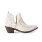 Myra Tempest Embroidered Cowgirl Booties in Ivory for Women in Genuine Leather with Snip Toe