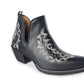 Myra Tempest Embroidered Cowgirl Booties in Onyx for Women in Genuine Leather with Snip Toe