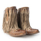 Myra Nashville Nights Fringe Boots for Women in Ember, Handtooled Genuine Leather with Swarovski Stones
