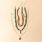 Myra Cody Charm Layered Necklace for Women with turquoise beads and horseshoe detail for western wear