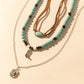 Myra Cody Charm Layered Necklace for Women with turquoise beads and horseshoe detail for western wear