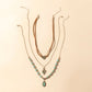 Myra Boho Mesa Layered Necklace for Women with turquoise bead and cactus pendant detail for western wear