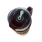 Myra Trailkissed Western Tumbler in Yellow Stainless Steel with Leather Wrap and Handle for Everyday Use