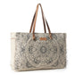 Myra Wildmandala Weekender Bag for Women in ivory with vintage print detail