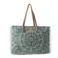Myra Wildtusk Weekender Bag for Women in green with vintage print detail