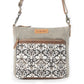 Myra Damask Trail Vintage Crossbody Bag for Women in sage with print detail