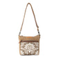 Myra Crestbloom Vintage Crossbody Bag for Women in olive with print detail