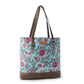 Myra Pinkpaisley upcycled canvas Tote Bag for Women in pink with leather detail