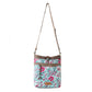Myra Aspendale upcycled canvas Bag for Women Blue with leather details