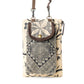 Myra Vine Nouveau Western Phone Crossbody in sage with leather detail