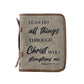 Myra Graceword Western Bible Cover in olive with flap closure and leather detail