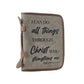 Myra Graceword Western Bible Cover in olive with flap closure and leather detail