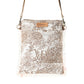 Myra Loom Tapestry vintage Crossbody Bag for Women in white with fringe detail