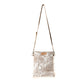 Myra Loom Tapestry vintage Crossbody Bag for Women in white with fringe detail
