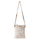 Loom Tapestry upcycled canvas crossbody Bag for Women in sage with fringe detail