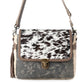 Myra Meadowhide Western Shoulder Bag for Women in Brown with hairon flap