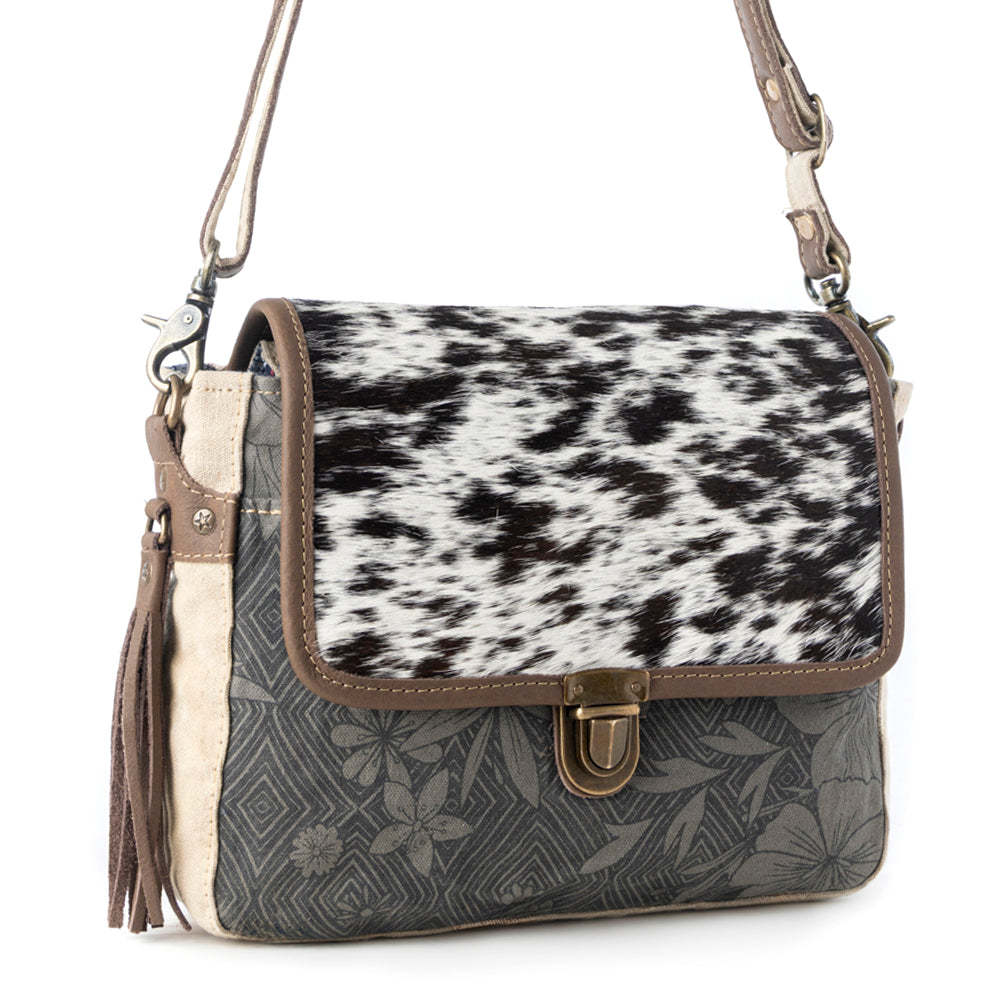 Myra Meadowhide Western Shoulder Bag for Women in Brown with hairon flap