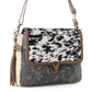 Myra Meadowhide Western Shoulder Bag for Women in Brown with hairon flap