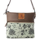 Myra Wildprint Trail upcycled canvas crossbody Bag for Women in sage with floral detail