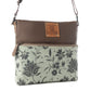 Myra Wildprint Trail upcycled canvas crossbody Bag for Women in sage with floral detail