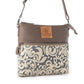 Myra Wildprint Trail upcycled canvas crossbody Bag for Women in ivory with vintage print