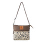 Myra Wildprint Trail upcycled canvas crossbody Bag for Women in ivory with vintage print