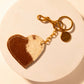Myra Cocoa Charm Heart Key Fob for Women in brown with hair-on detail for everyday western carry