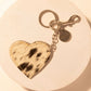 Myra Speckle Belle Heart Key Fob for Women in black with hair-on detail for everyday western carry