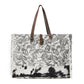 Myra Wildfern Hide Western Weekender Bag for Women in ivory with hairon detail