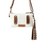 Myra Frondtrail upcycled canvas Belt Bag for Women in ivory with leather detail