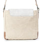Myra Factual Hairon Leather Messenger Bag â€“ Swirl Canvas, White Hairon Flap, Rustic Straps for Everyday Western Style