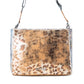 Myra Safari Glow Leather Bag for Women in Brown with metallic detail and shoulder strap