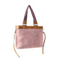 Myra Sweetbriar Leather Tote Bag for Women in pink with textured detail and shoulder strap