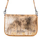 Myra Wild Print Leather Bag for Women in Golden with snake print detail and shoulder strap