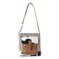 Myra Tribal Pony Western Crossbody Bag for Women in olive with hairon detail