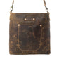 Myra Beast Leather Messenger Bag for Women Distressed Brown Full-Grain Leather with Adjustable Strap and Front Pocket