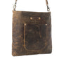 Myra Beast Leather Messenger Bag for Women Distressed Brown Full-Grain Leather with Adjustable Strap and Front Pocket