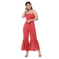 Flared Vermillion Jumpsuit
