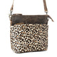 Myra Feline Hairon Leather Crossbody Bag Suede Finish, Leopard Print Front, Adjustable Strap for Everyday Chic
