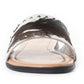 Myra Wild Dust Hairon Leather Slide Sandals â€“ Studded Flats for Women, Slip-On Comfort with Western Charm