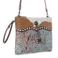 Myra Blue Isle Embossed Leather Crossbody Bag for Women Small Size Western Sling with Hairon Accents